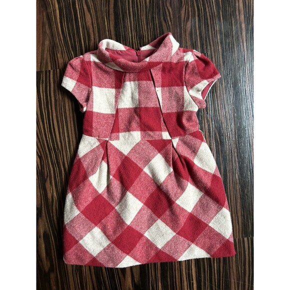 Girls Size 4 Fancy Wool Checkered Dress Spain Myrl Department Made In Morocco - Picture 1 of 5